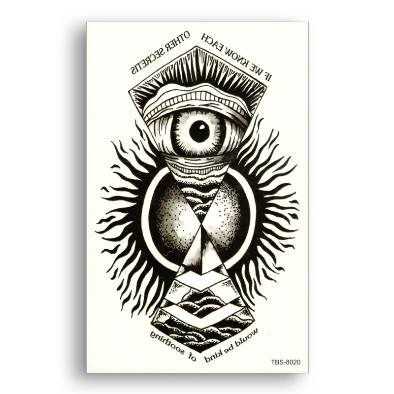 

Temporary Fake tattoo Waterproof Water Transfer Tribal Totem Black Angel Eyes Stickers glitter Sexy Women Men Sexy Cool Body Art