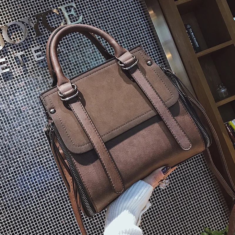 

European style Fashion New Women Handbags 2019 High quality Matte PU Leather Portable Shoulder bag Ladies Hit color Big Tote bag