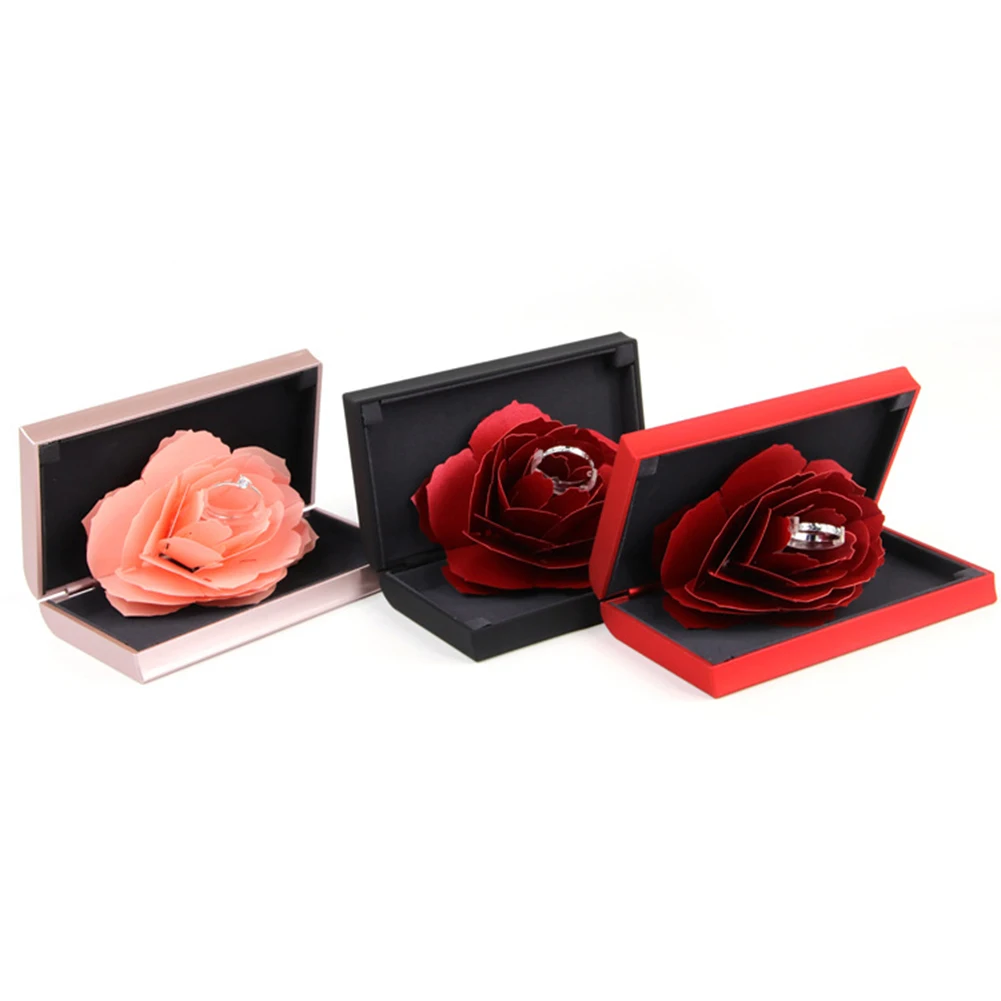 Pop Up Роза кольцо Box Свадебные обручение сюрприз держатель для хранения ювелирных изделий День Святого Валентина Best подарок коробки для подруги