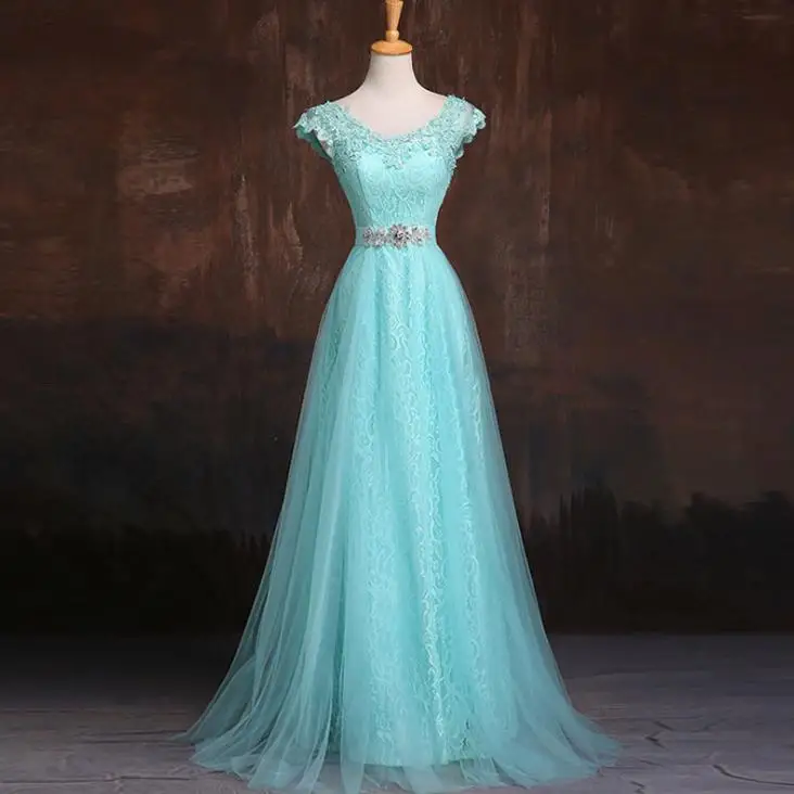 VENSANAC 2018 V Neck Crystal Sash A Line Long Evening Dresses Elegant Lace Appliques Backless Party Prom Gowns VENSANAC 2018 V Neck Crystal Sash A Line Long Evening Dresses Elegant Lace Appliques Backless Party Prom Gowns