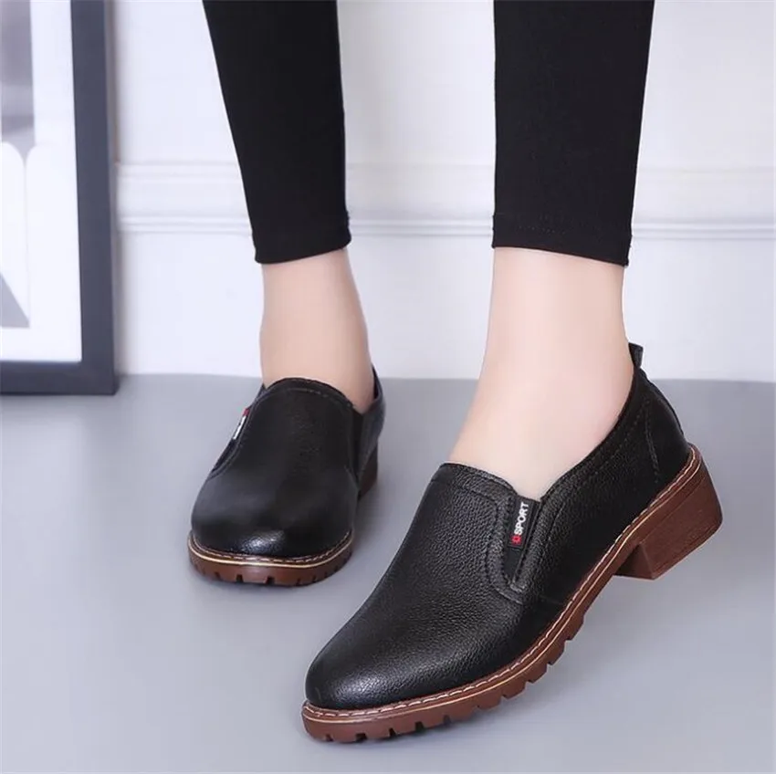 

ZOUDKY 2018 Spring South korean style Square head soft rubber sole with low heel work shoes LM190312