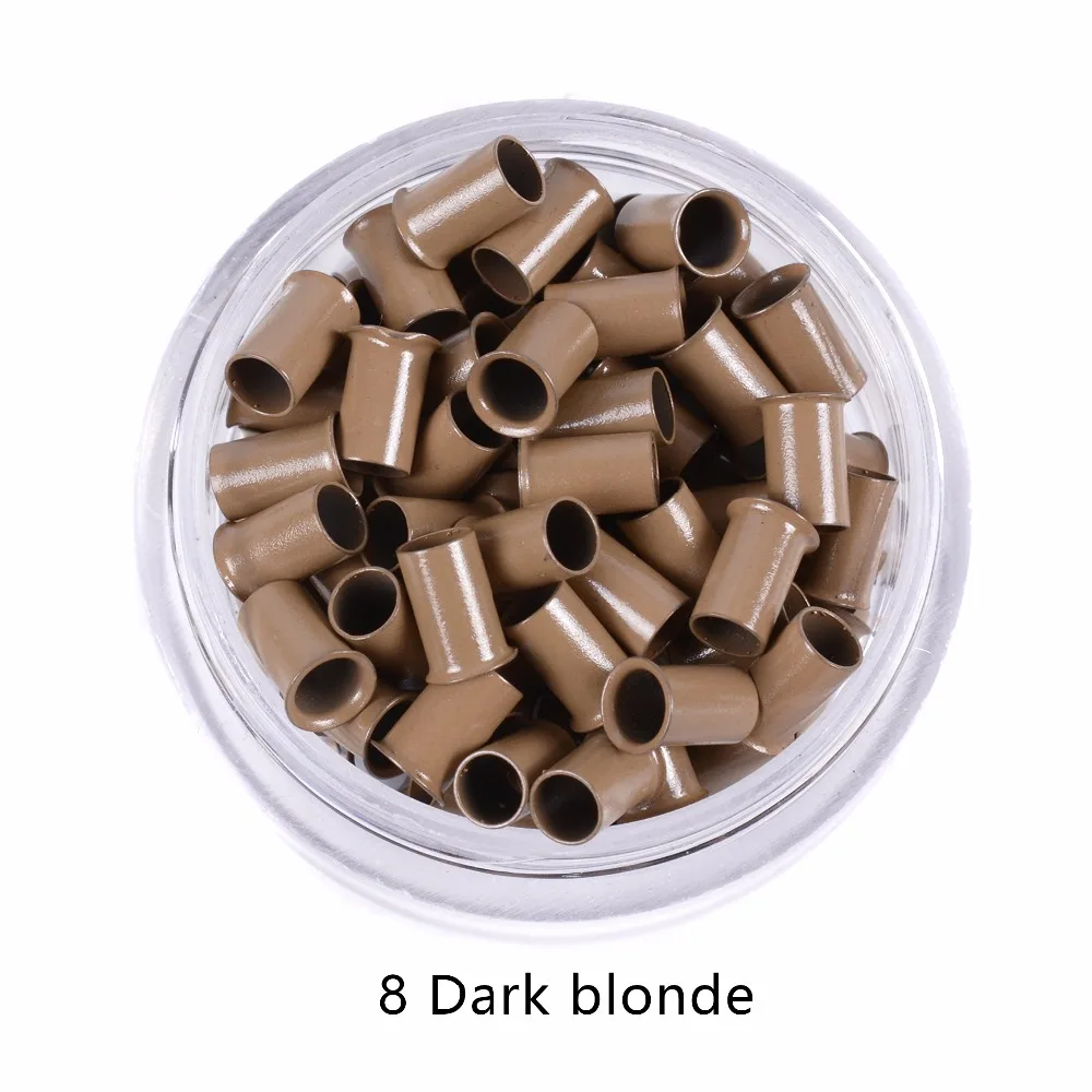 Long Euro Lock Flared Flaring Micro Copper Tube Rings Beads Links human hair extensions ring beads hair extensions tools 1000Pcs