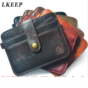 

Business Card Holder Men Wallet Bank Cardholder Leather Pickup Package Bus Card Holder Slim Buckle multi-card-bit