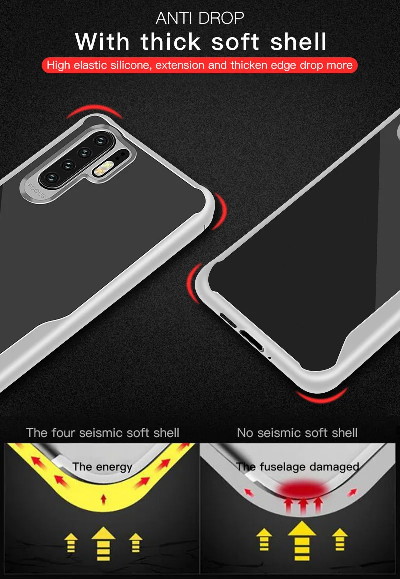 KHW2091_9_JONSNOW Soft Case for Huawei P30 Pro Transparent Anti-knock Protect Cases Soft Glue All-inclusive Back Cover