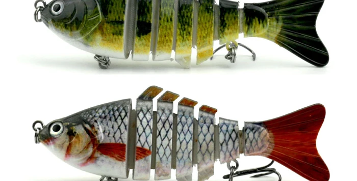 Jointed Bionic Artificial Fishing Lures For Tolling Perch Walleye Pike Sunfish Hard Bait 7 segments 10cm 15 (7)