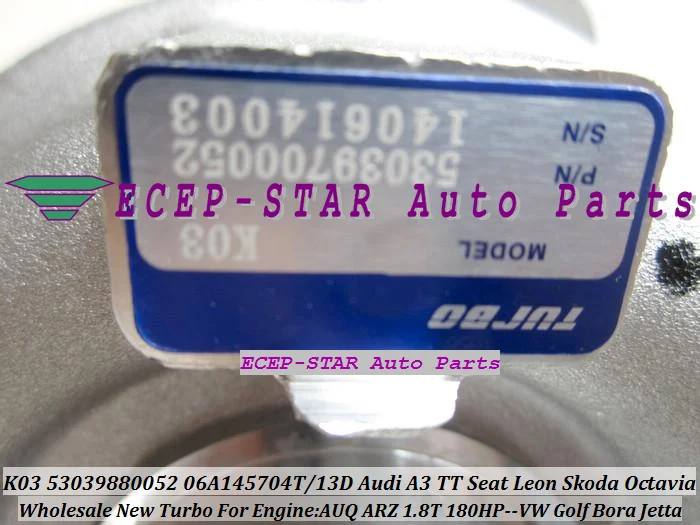 K03 052 53039880052 06A145704T 06A145713D TURBOCHARGER For AUDI A3 TT SEAT Leon SKODA Octavia VW Golf Bora Jetta AUQ ARZ 1.8T (7)
