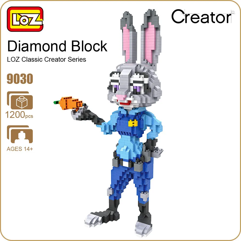 

LOZ Diamond Blocks Bricks Cartoon Rabbit Toy for Children Zoo Animal Action Figure Building Assembly Toy Gift Educational 9030