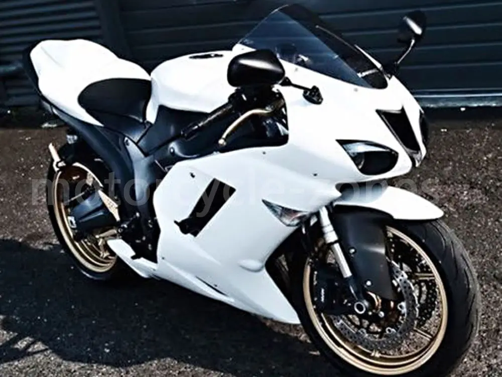 

White Complete Injection Bodywork Fairing Kit For Kawasaki Ninja ZX-6R ZX6R 2007 - 2008 Motorcycle Full ABS Plastic Fairings
