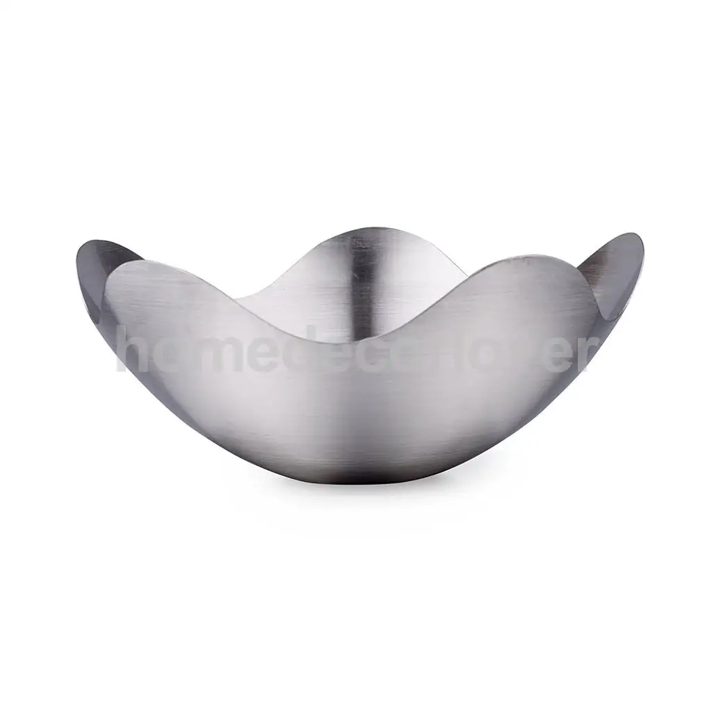 Fruit Bowl Stainless Steel Lotus Wave Shape Serving Bowl Home  Kitchen Pub Hotel Office Centerpiece  Decor