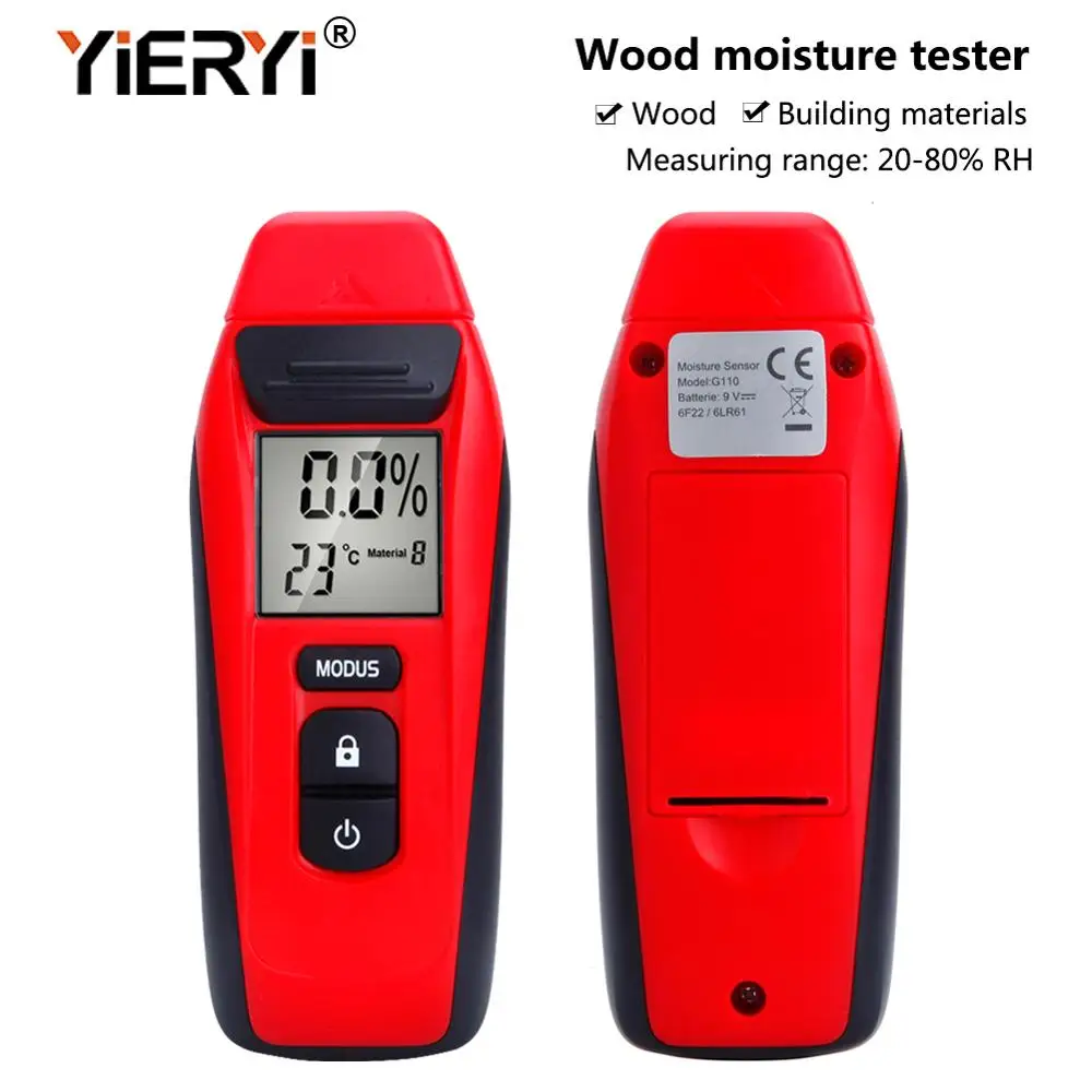 Измеритель влажности yieryi G110 цифровой измеритель 0.5% 20 80% RH|wood moisture tester|moisture testerwood |