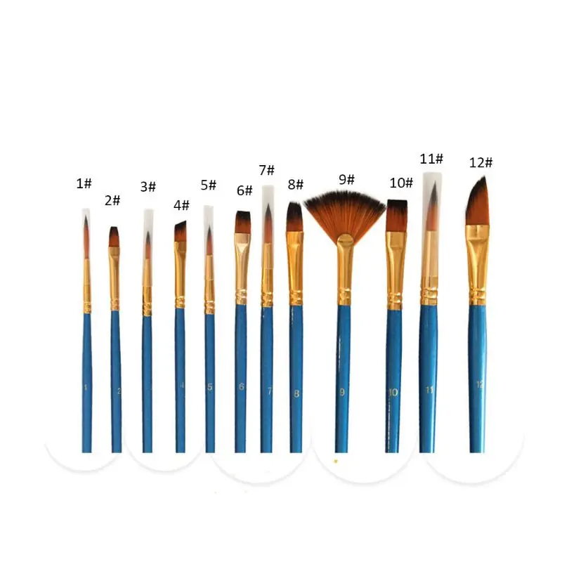 Акварель гуашь масляная кисть 12 комплектов художественная ручка для рисования Нейлоновая Щетка для волос художественная мечта отлично подходит для акварели