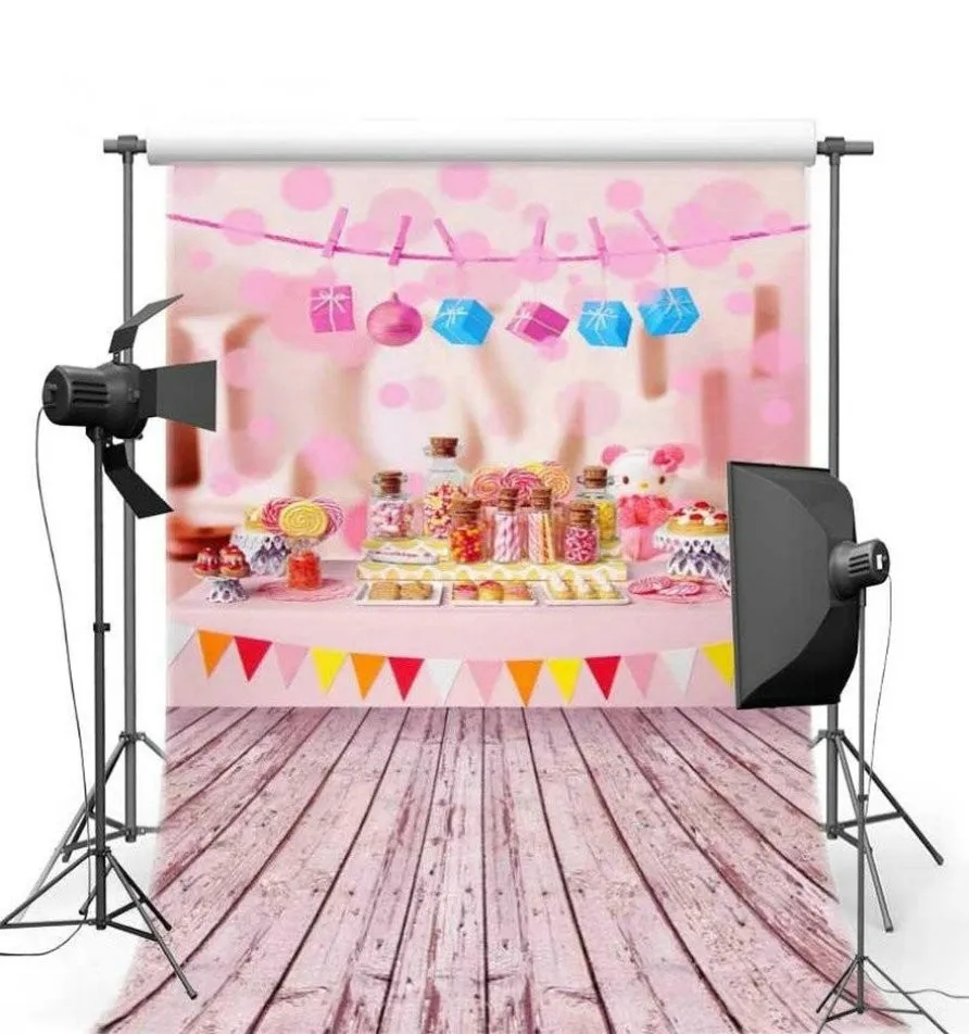 

Candyland Candy Theme Flag Pink Polka Dot photo studio background Vinyl cloth High quality Computer Print Birthday backdrop