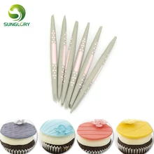 6PCS/SET Cake Modelling Tools Fondant And Gumpaste Decorating Cake Carved Pens Cupcake Flower Modelling Craft Clays Baking Mold