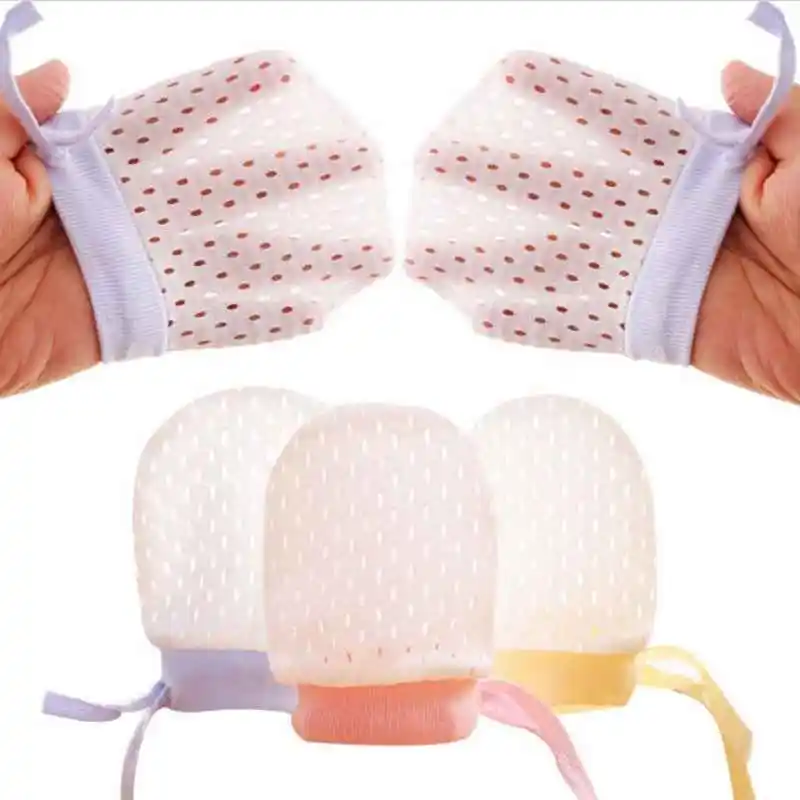 

New Baby Thin Section BreathableAnti Scratching Gloves Newborn Protection Face Cotton Scratch Mittens 0-5M Toddler Mittens