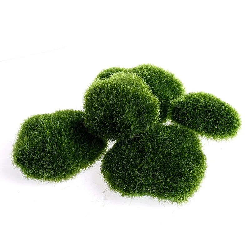 

5pcs Green Artificial Moss Stones Grass Plant Poted Home Garden Decor Landscape
