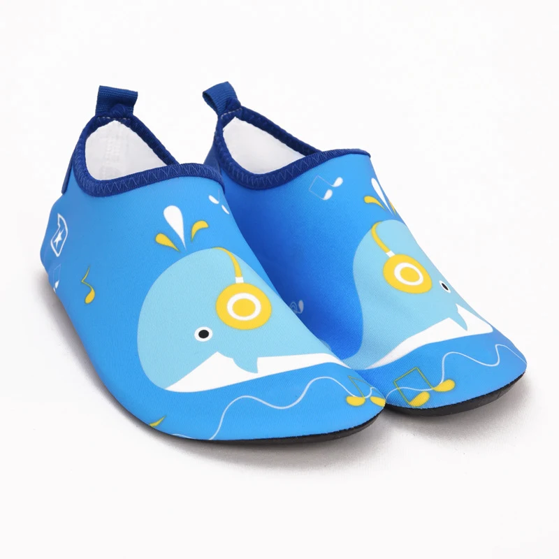 Детские летние тапочки; Водонепроницаемая Обувь с динозавром из мультфильма; детская обувь; пляжные туфли для девочек и мальчиков; шлепанцы для плавания; быстросохнущие - Цвет: Blue whale