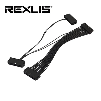 

REXLIS 24Pin Power Supply Synchronizer ATX Mining 30cm 24 Pin Three PSU Extension Cable for Computer Adaptor for Mining