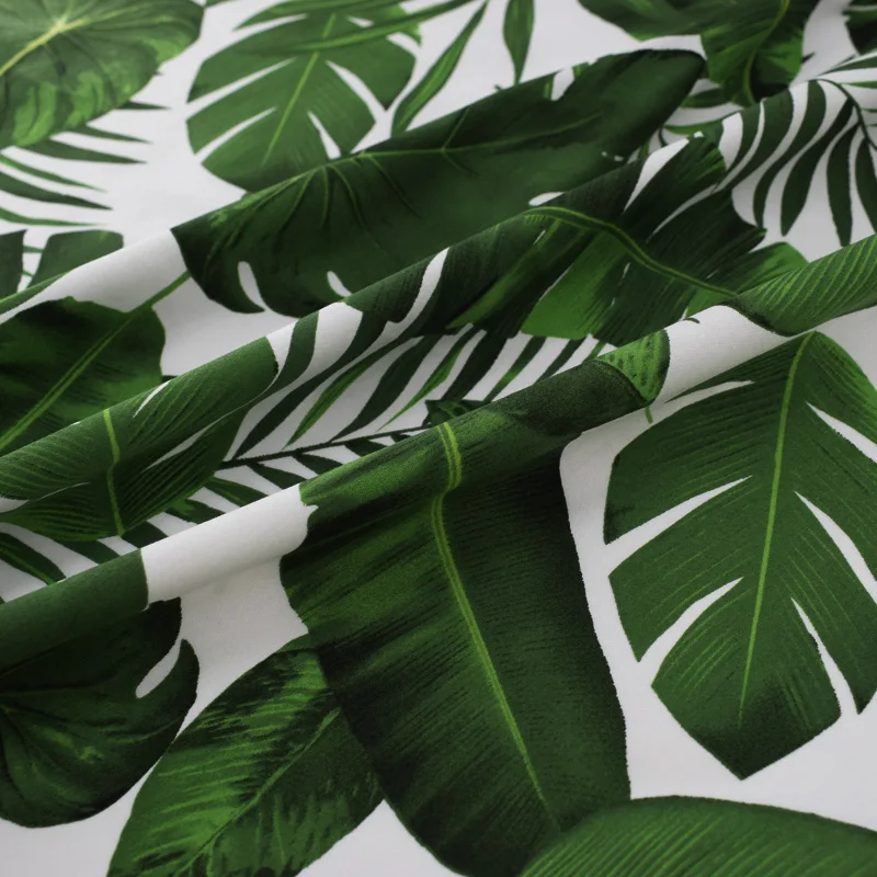 Новинка! Новая ткань с рисунком пальмовых листьев, тянущаяся, удобная, ручная работа, ткань для пальто, платья