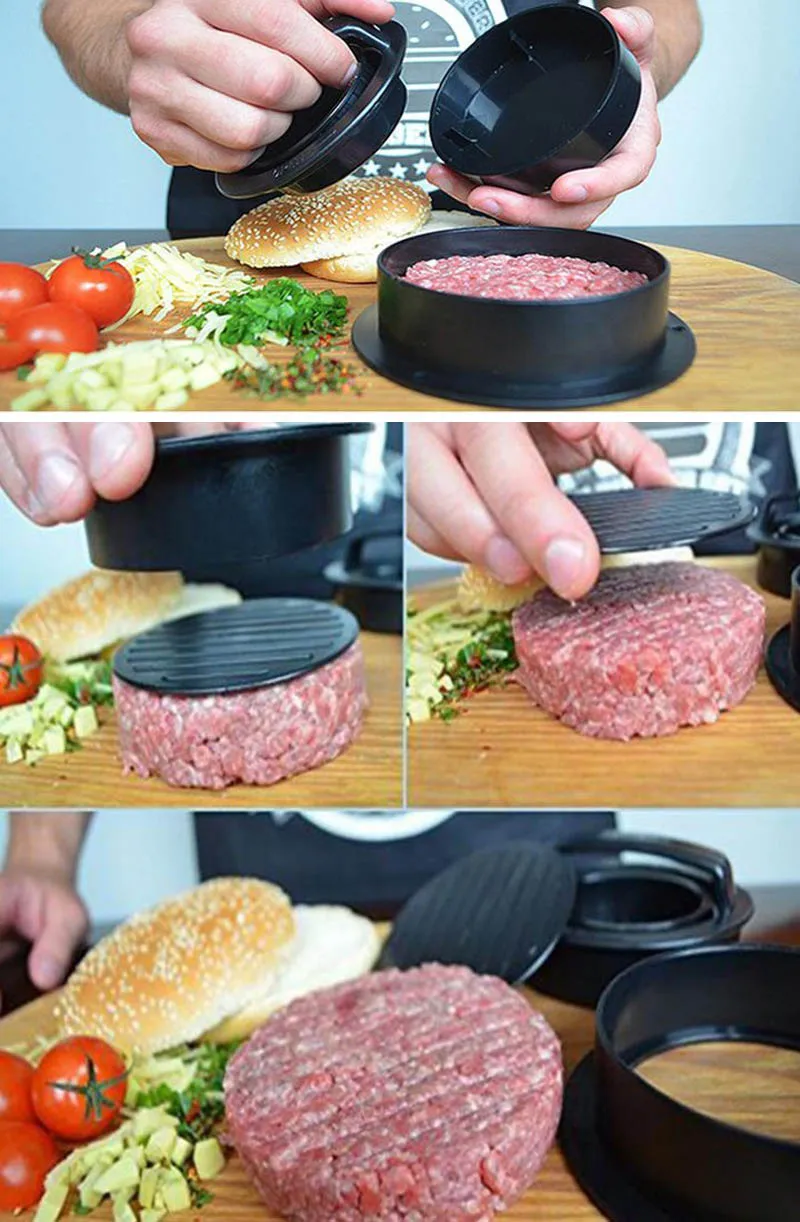 Hamburger Press Meat Pie Press Stuffed Burger Mold Maker with Baking Paper Liners Patty Pastry Tools  For Cutlets Meat Tools-7