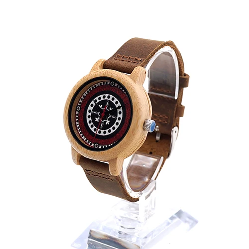 BOBO BIRD часы-браслет из J19 Бамбук Деревянные часы Для женщин кожаный ремешок, часы с японским механизмом Miyota - Цвет: EJ19