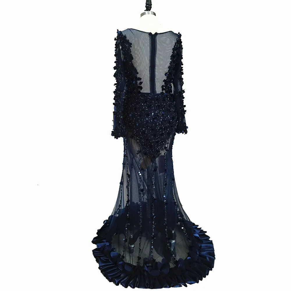 deep blue evening gowns
