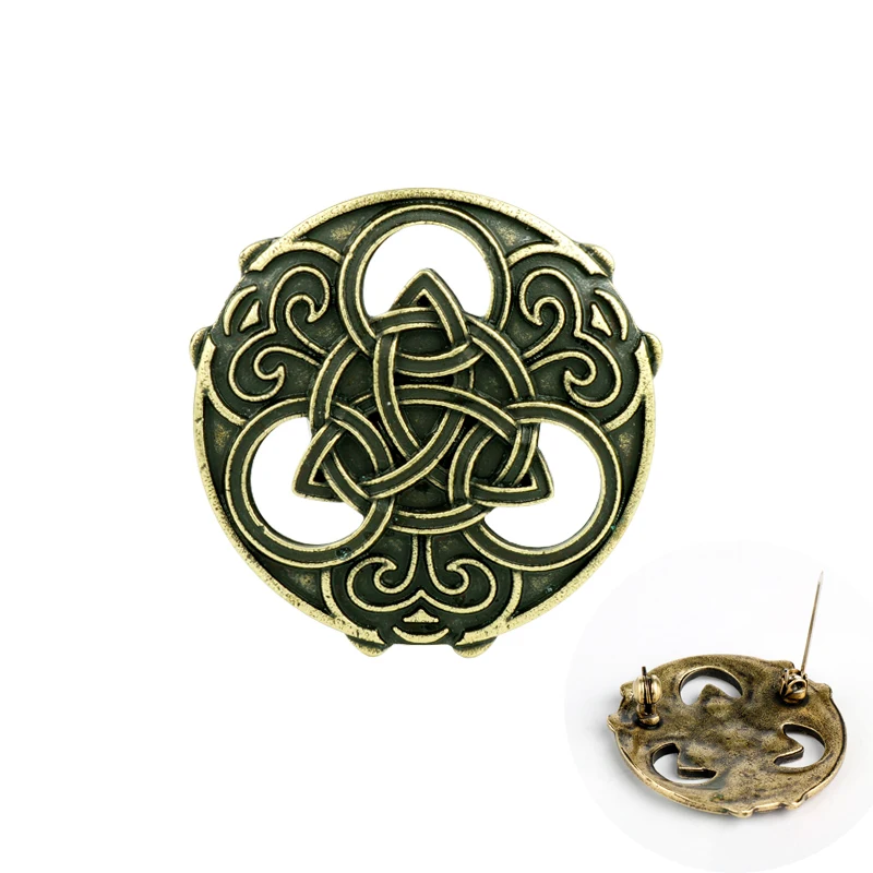 

New Fashion Collar Pin Vegvisir Viking Compass Lapel Pins Vintage Celts Knot Brooch Clasp Pin Norse Jewelry Collar Badge Pin