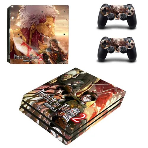 Anime Attack On Titan 2 PS4 Pro Skin Sticker Decal For Sony PS4 PlayStation 4 Console and 2 Controllers PS4 Pro Skins Stickers 