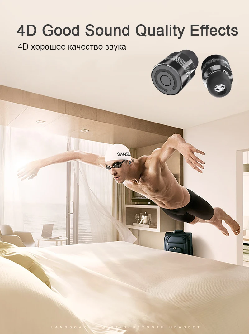 TOMKAS Wireless Headphones Tws Bluetooth Earphones True Stereo Earbuds Sport Headset with 2000mAh Power Bank for iPhone Xiaomi (7)