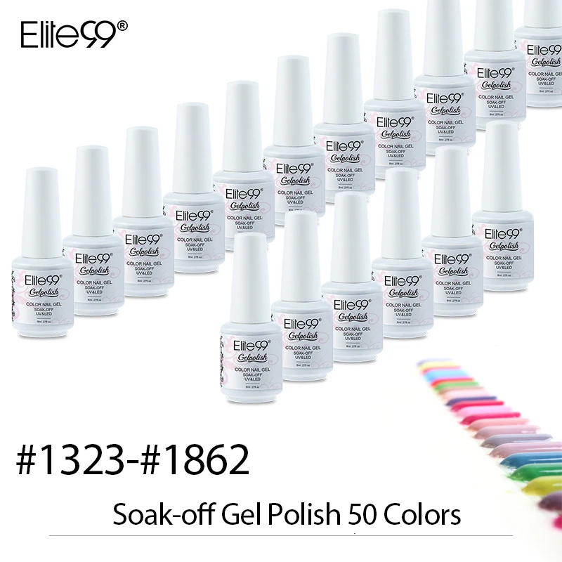 

Elite99 8ml Long Lasting Nail Gel Polish Cured With UV LED Lamp Quick Drying Nail Art Gel Lacquer 50 Gorgeous Colors Wholesale
