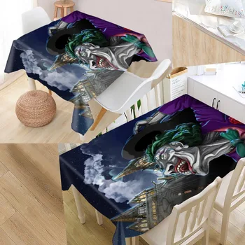 

Custom Joker Table Cloth Oxford Print Rectangular Waterproof Oilproof Table Cover Square Wedding Tablecloth