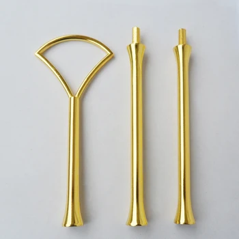 

gold /silver finish 2-3 tiers cake stand metal handles/ceramic fruit tray holder with Fan-Shaped
