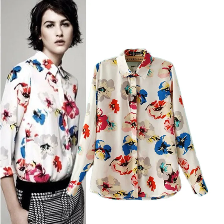 Otoño moda mujer blusas la nueva camiseta estampado de