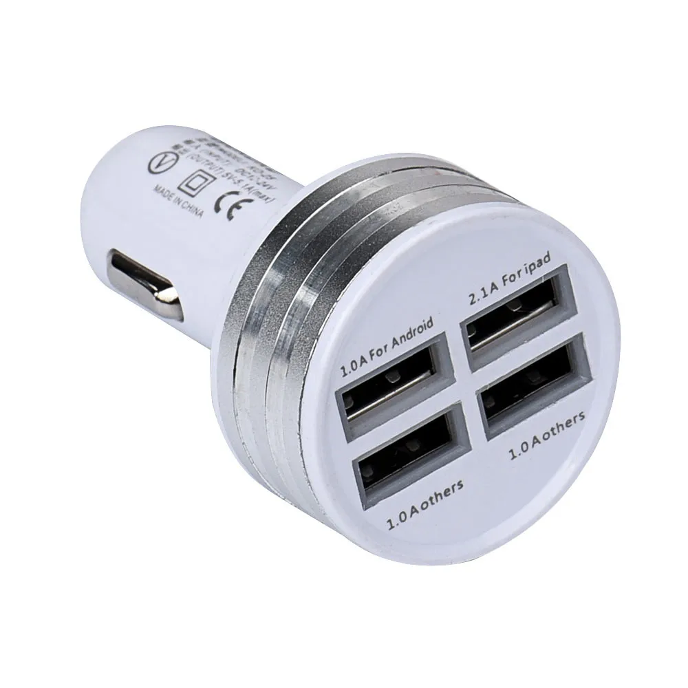 Car Universal 12V 5.1A 4Port USB DC Charger Adapter For Smartphone GPS