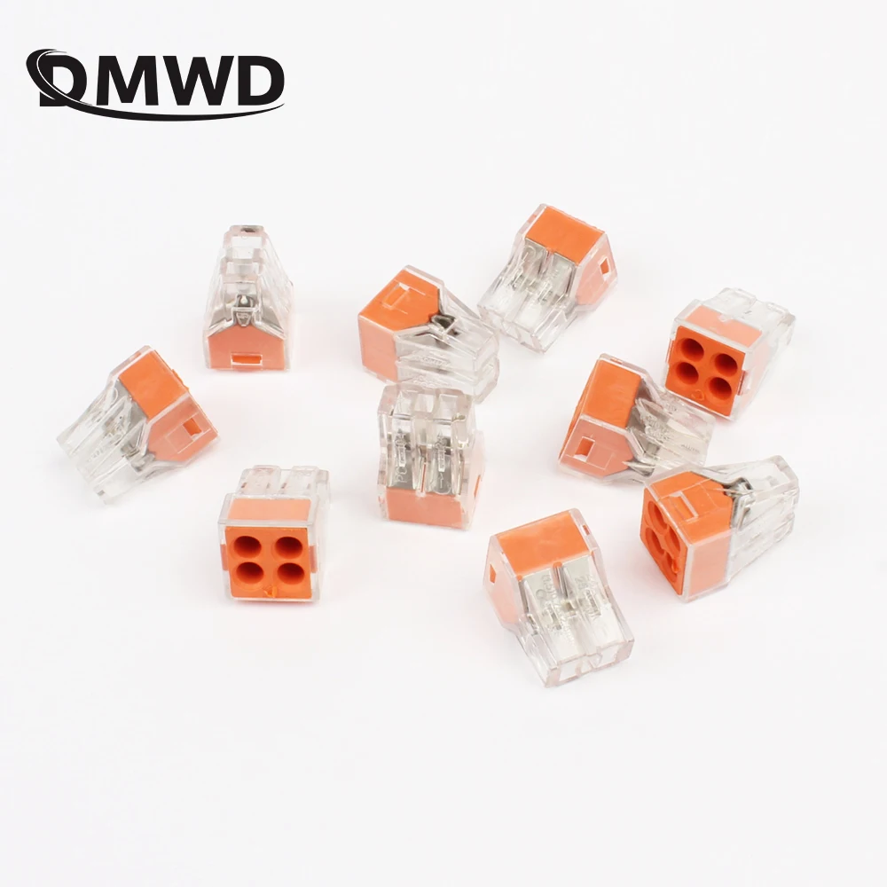 Free shipping 10Pcs PCT 104 Push wire wiring connector For Junction box