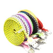 1M 2M 3M Braided Colorful USB Charging Sync Cord Data Cable for Iphone 5 5s 6 6s plus chargering wire Mobile Phone Cables
