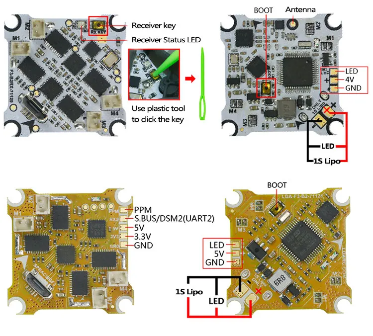 

KINGKONG LDARC F3-B2 F3 Brush Flight Control & F3-B2RX Dual-mode Receiver Support Flip Over After Crash DIY Tiny 7R Mini Drone