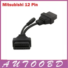 Mitsubishi 12 контакт. 12Pin женский + DC в бд OBD2 OBDII DLC 16 контакт. 16Pin автомобиля диагностический инструмент адаптер кабель преобразователя