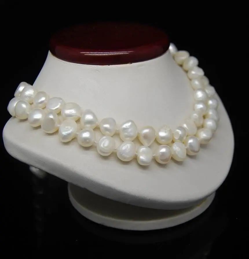 

Hot sale new Style >>>>> 2016 32" Long 9-10MM White Color Irregular pearl necklace