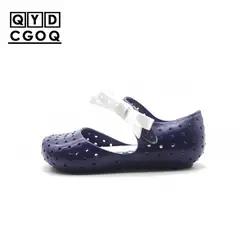 Мини Мелисса Стиль лук прозрачные босоножки для девочек 2019 новые летние девушки пластиковые туфли для девочек открытые дышащие сандалии