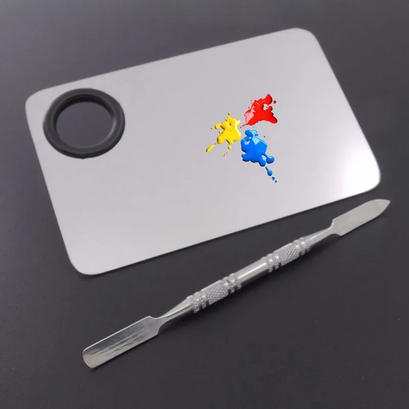 Professional Cosmetic Nail Makeup Mixing Palette Spatula Tool High Quality Stainless Steel Hands-free Matte Packing Professional Cosmetic Nail Makeup Mixing Palette Spatula Tool High Quality Stainless Steel Hands-free Matte Packing
