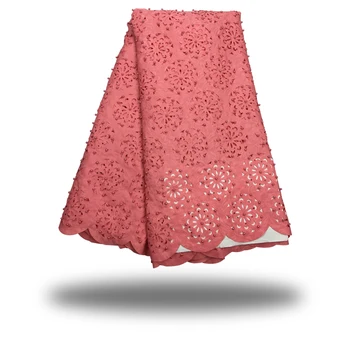 

2017 High quality african lace fabric guipure / chemical lace fabric /cord lace fabric with Beaded for party dress.FC17-TNC06