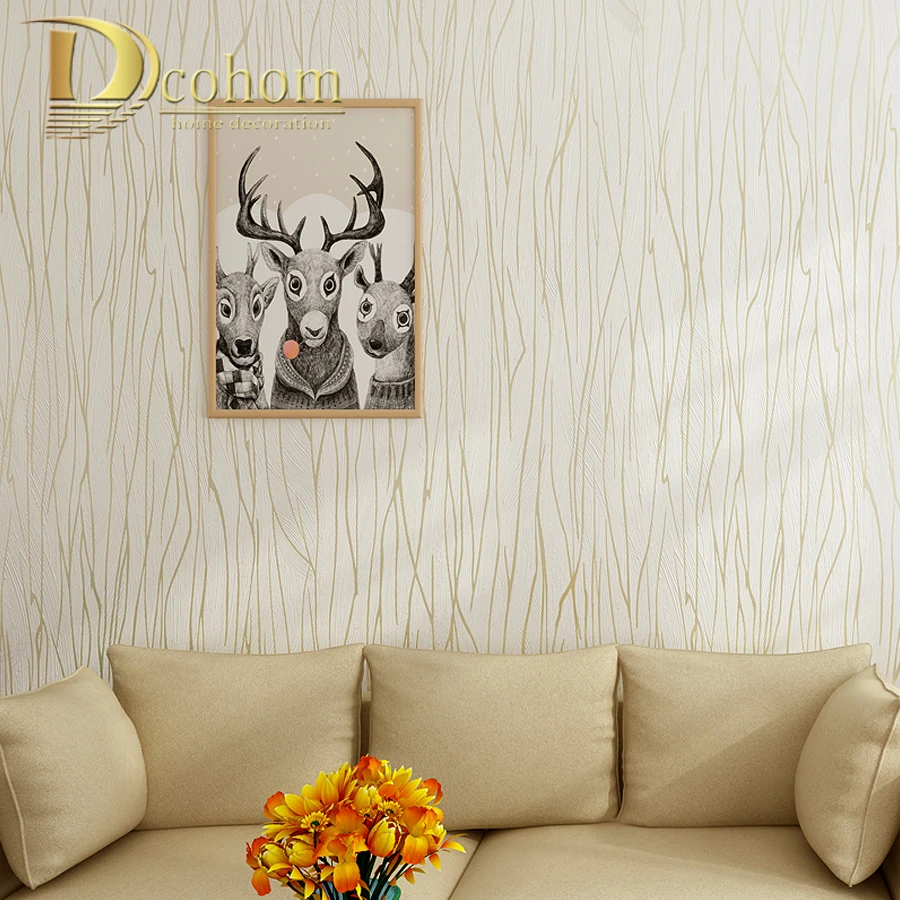 Neutral Plain Solid Color Modern Geometric Stripes Textured Wallpaper For  Walls Gold Abstract Branches Wall Paper Home Decor - Wallpapers - AliExpress