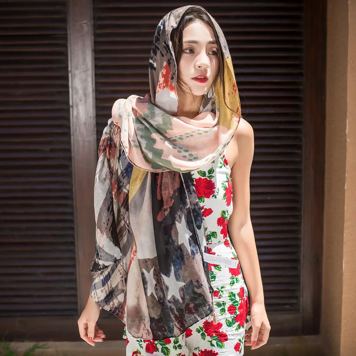 Summer Fashion Grid Shawl Scarf Travel Sunscreen Beach Towel | Аксессуары для одежды