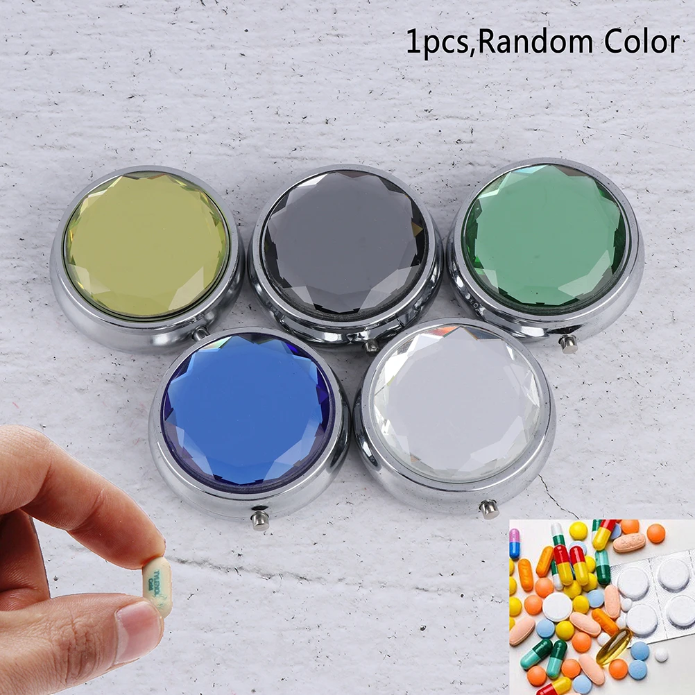 3 Grids Metal Round Folding Medicine Box Portable Pocket Pill Organizer Case HOT