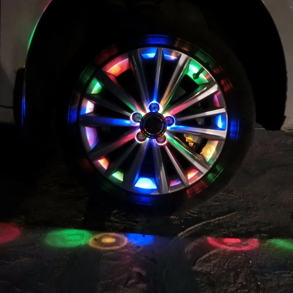 High Qrade 4 Modes 12 LED RGB Car Auto Solar Energy Flash Wheel Tire Rim Light for Auto Car Decoration Colorful Atmosphere Lamp