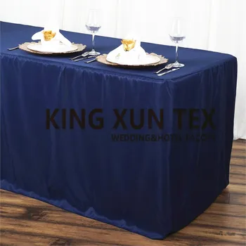

Polyester Table Cloth Cover Wedding Tablecloth With Skirt Together For Event Hotel Decoration