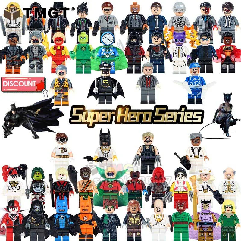 

50PCS/LOT s DC super hero clown batman Joker Robin Bruce Wayne Cat women Building Block Toys for Children friends