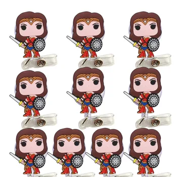 

10pcs/lot New Design Wonder Woman Badge Reel Nurse Telescopic Badge roll Identity Card Business Card Hospital Hospital Office