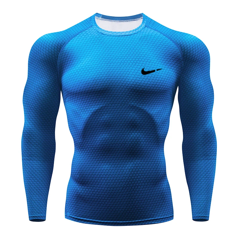 

MMA Fitness Running Shirt Men Rashguard sportswear Male Long Sleeve Gym T Shirt Brand Bodybuilding Men snake Print 3D T Shirts