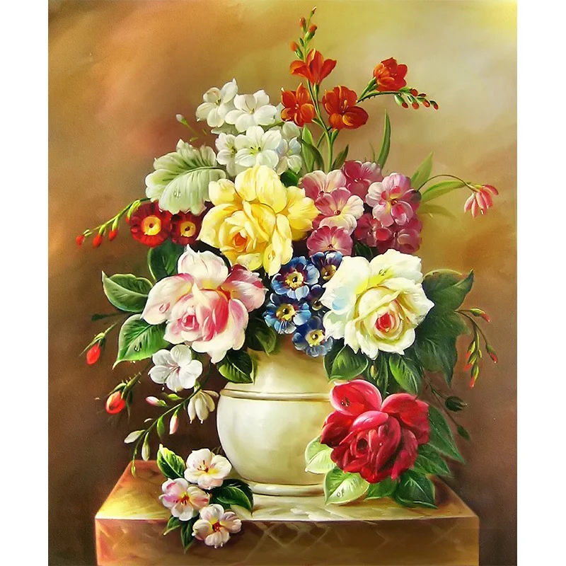 

100% DIY 5D Diamond Mosaic Potted flower Handmade Diamond Painting Cross Stitch Kits Diamond Embroidery Patterns Rhinestones Art